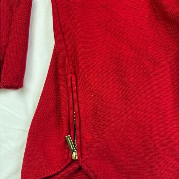 NWT Michael Kors Side Zip Knit Red Sweater Crimson XL Retail 99 A040525 - Picture 3 of 6